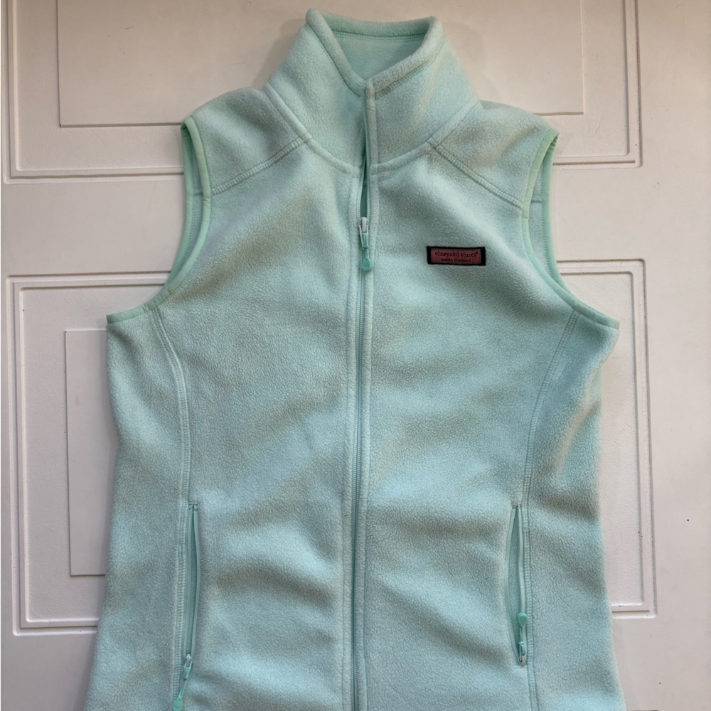 Vineyard Vines Women’s Fleece Full Zip‎ Vest Mint Green Size XS